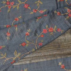 Pure Tussar Navy blue saree full tread work