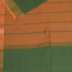 Semi silk cotton green saree with jari boarder