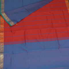 Semi silk cotton gray blue saree with jari boarder
