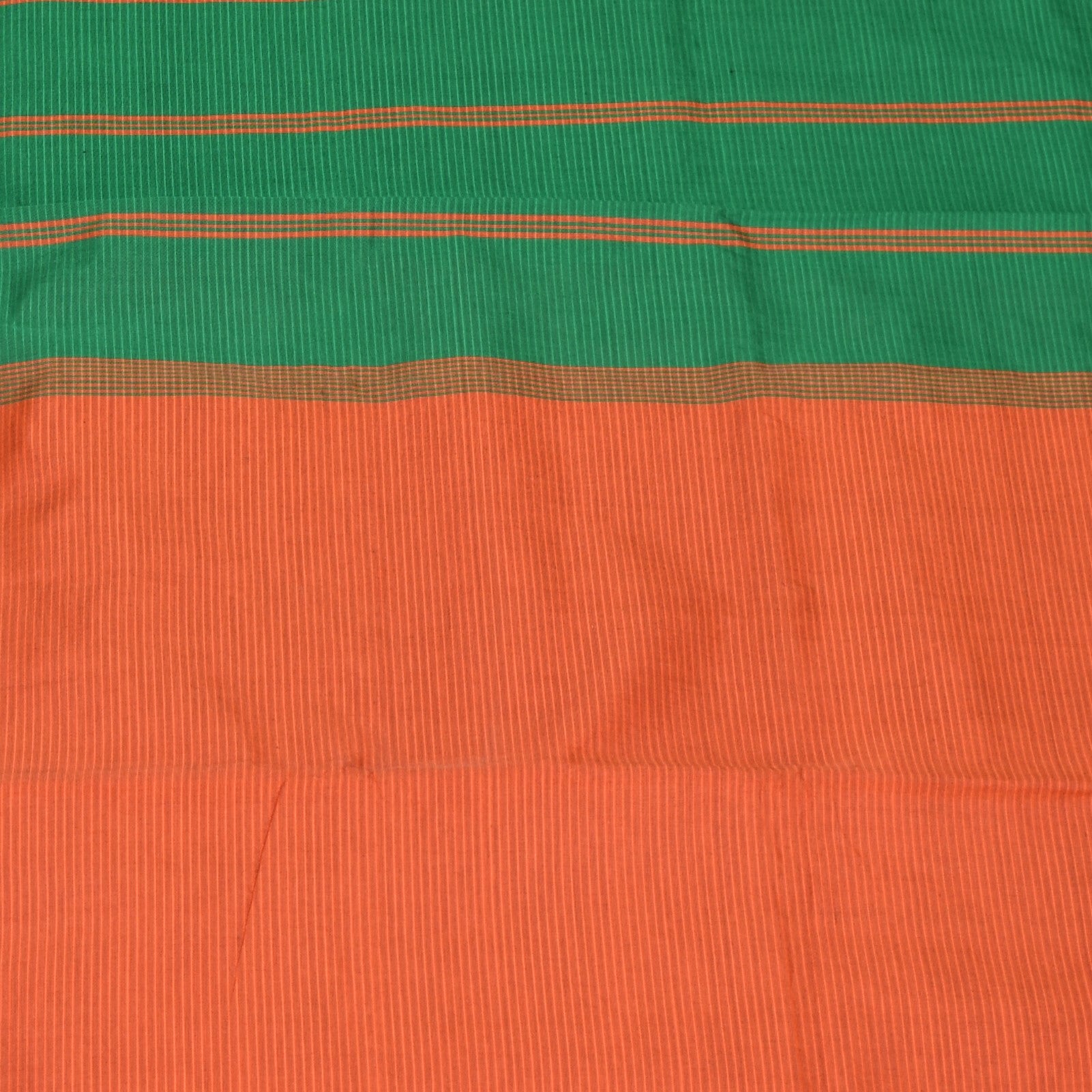 Semi silk cotton orange saree with jari boarder