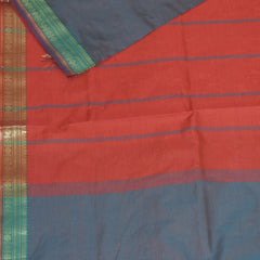 Semi silk cotton violet saree with jari boader