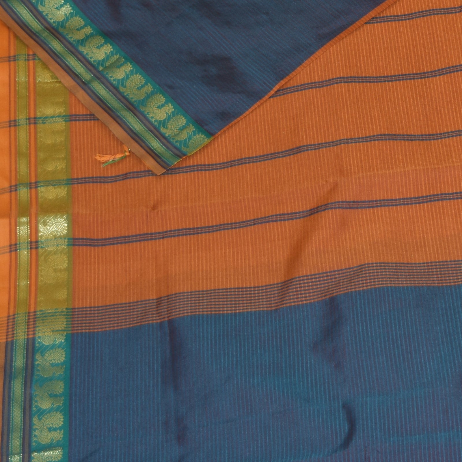 Semi silk cotton purple saree with jari boarder