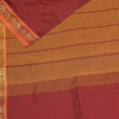 Semi silk cotton maroon saree with jari boarder