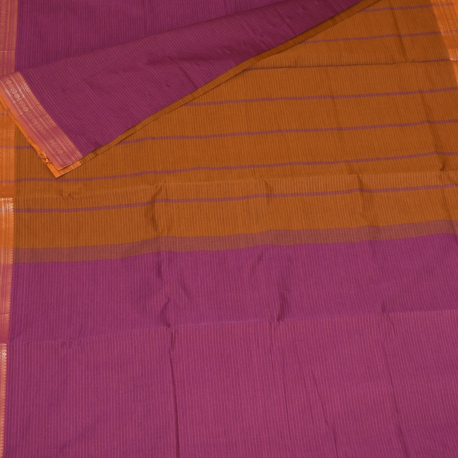 Semi silk cotton purple saree with jari boarder