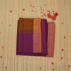 Semi silk cotton pink saree with jari boarder
