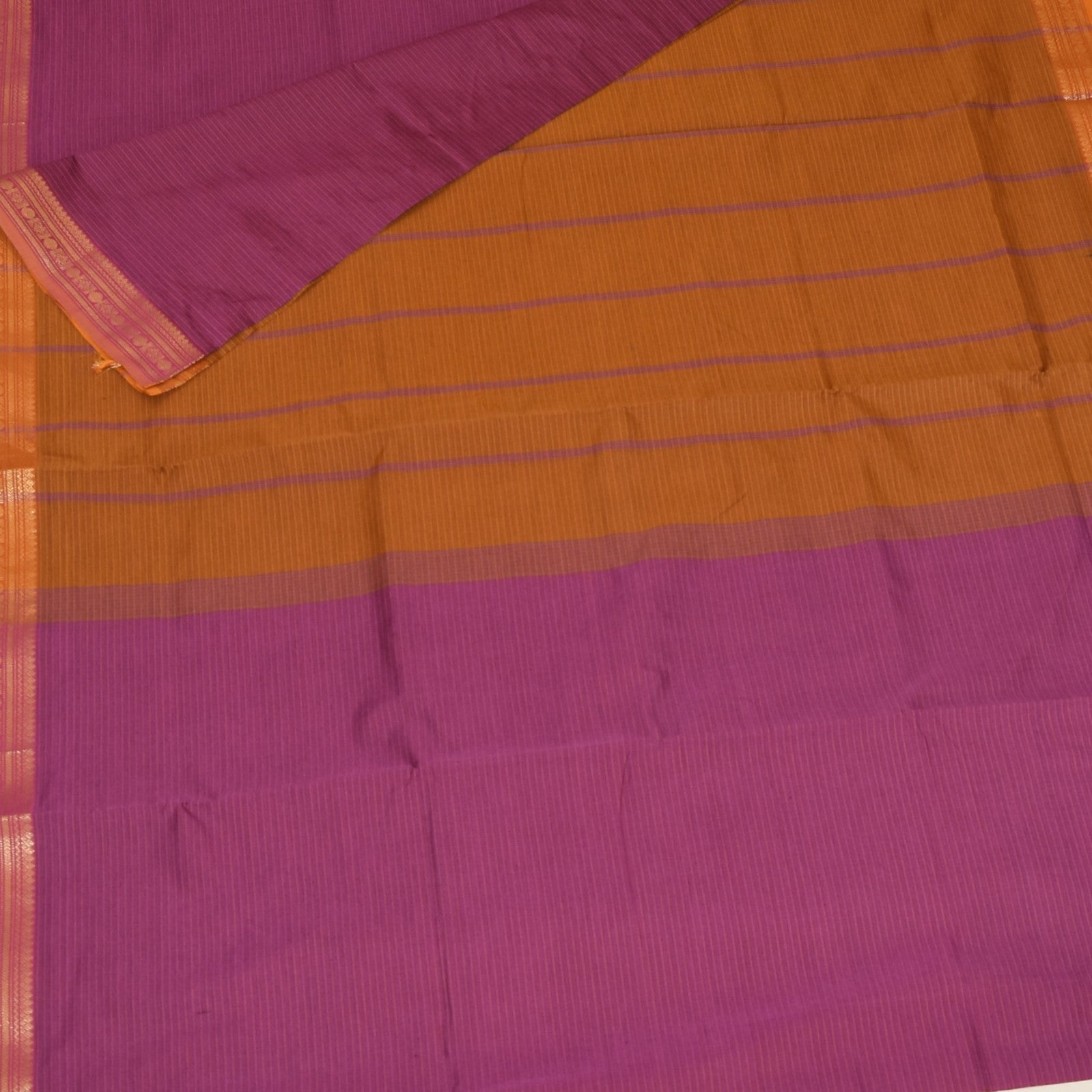 Semi silk cotton pink saree with jari boarder