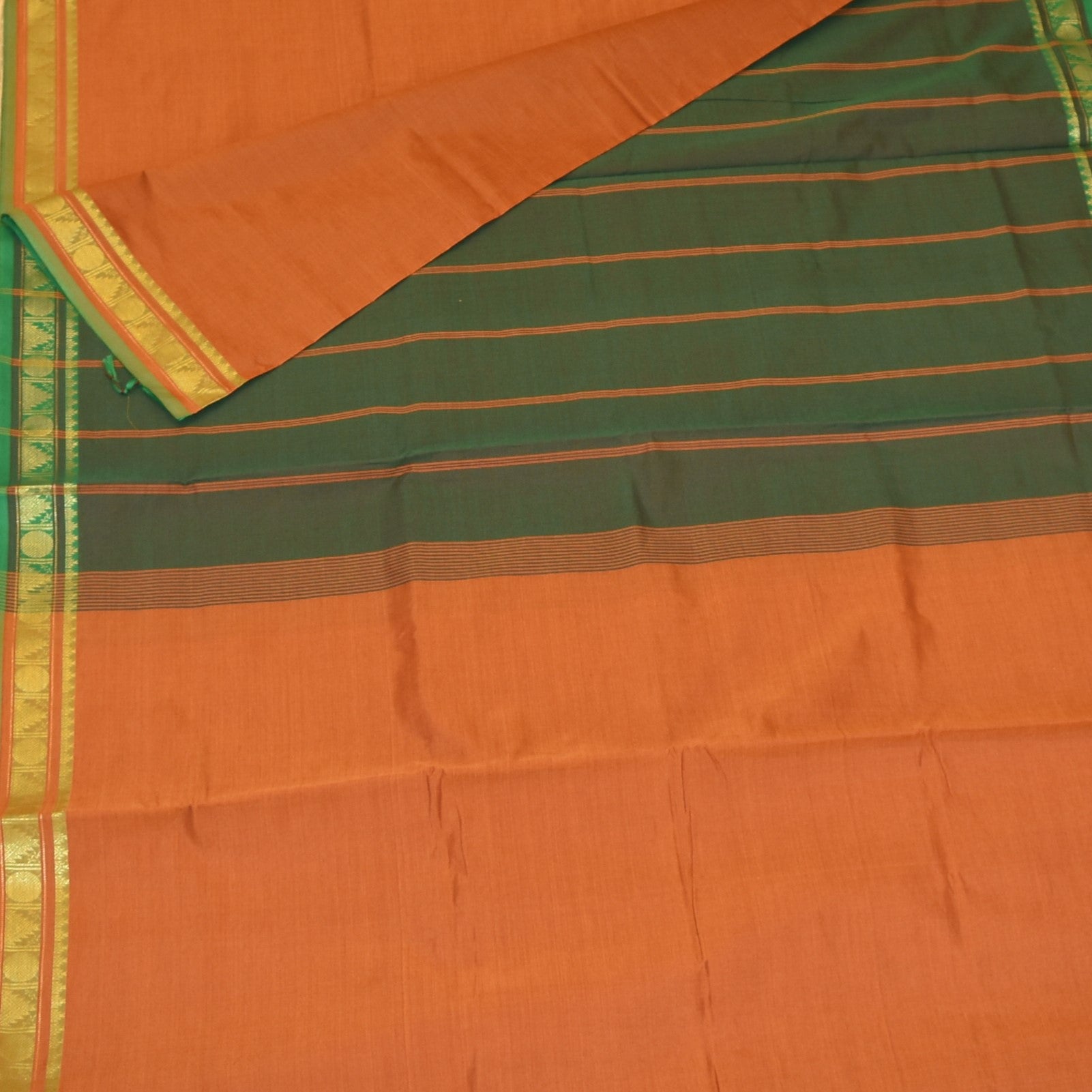 Semi silk cotton cream saree with jari boarder