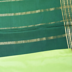 Mysore crepe silk lime green saree with jari boarder