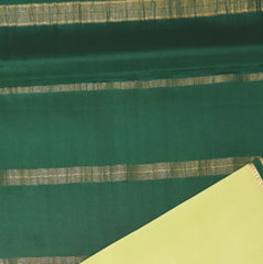 Mysore crepe silk lime green saree with jari boarder