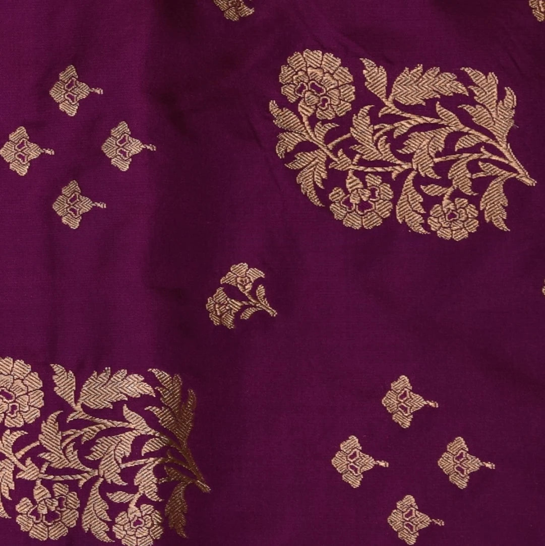 Banarasi Rani Pink Saree Jari Boarder with Blouse