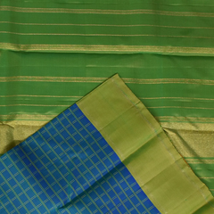 Kanchipuram Silk Teal Blue Saree with Blouse