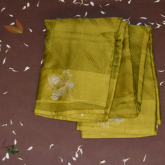 Benarasi Crepe Silk pear green saree with jari motifs