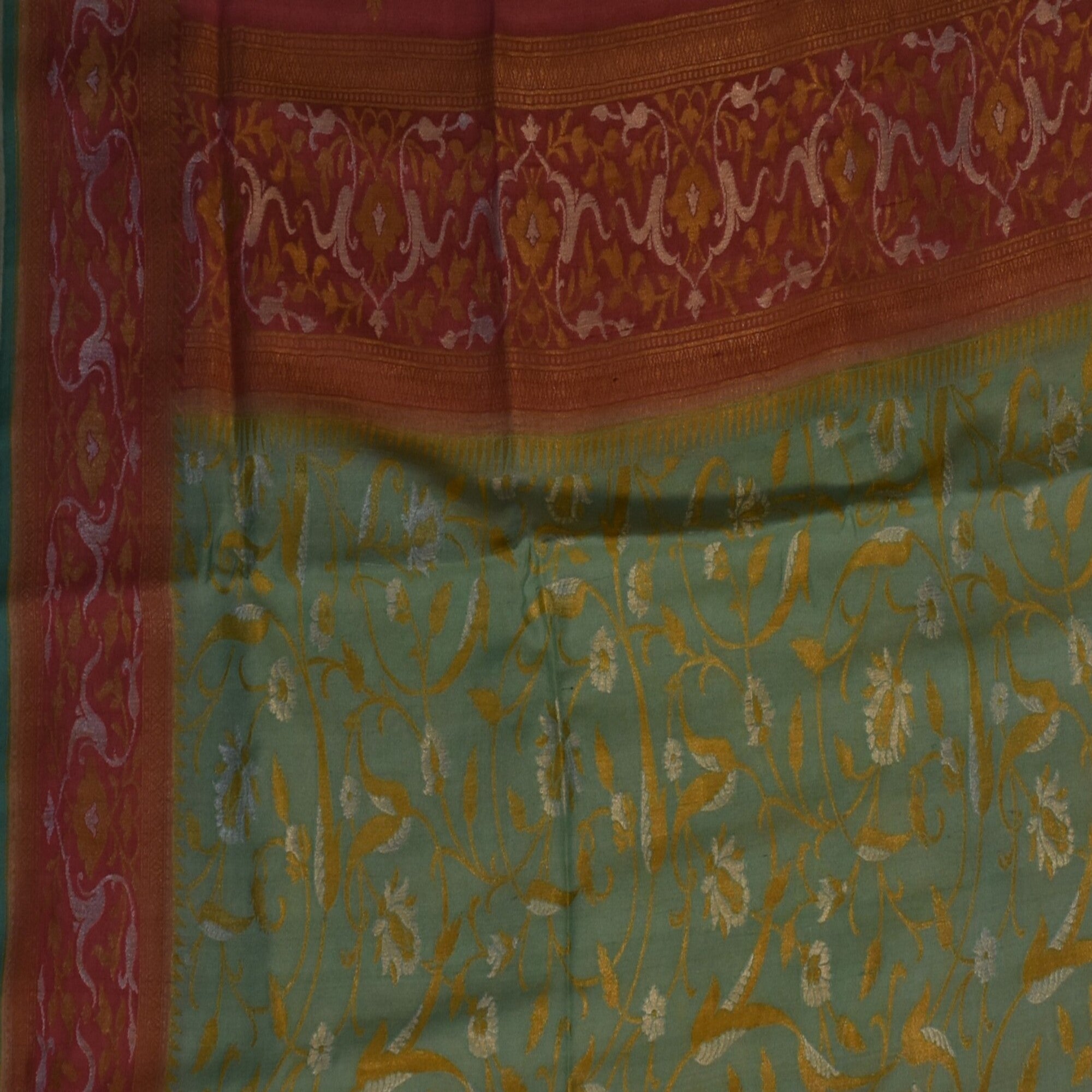 Benarasi georgette sky blue saree with thread & jari work