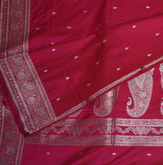 Art Silk Benarasi rani pink saree with jari boarder