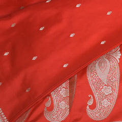 Art Silk Benarasi red saree with jari boarder