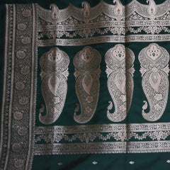 Art Silk benarasi bottle green saree with jari boarder