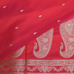 Art Silk benrasi shot red saree with jari boarder