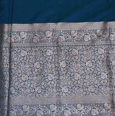 Art Silk benarasi shot blue saree with jari boarder