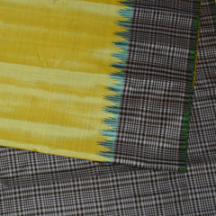 Gadwal pure silk shot green saree with checks boarder
