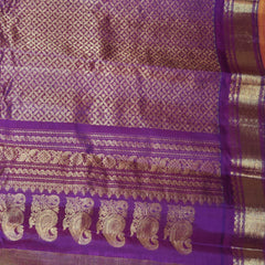 Gadwal pure silk leaf green saree with jari boarder