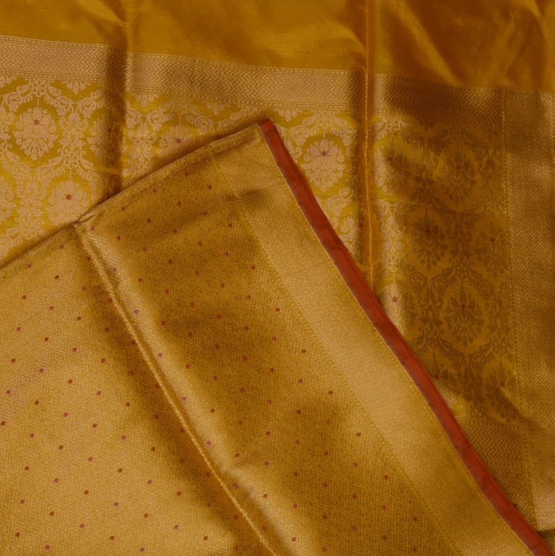 Banarasi Yellow Saree Jari Boarder with Blouse