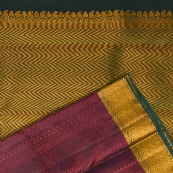 Kanchipuram Silk Brick Red Saree with Blouse