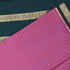 Mysore crepe silk coral pink saree with jari boarder