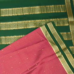 Mysore crepe silk dark pink jari boarder