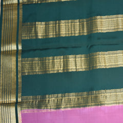 Mysore crepe silk salmon pink saree with jari boarder