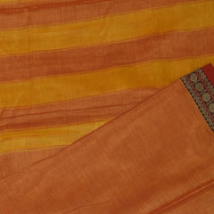 Mangalagiri pure cotton mustard yellow saree with red thread boarder