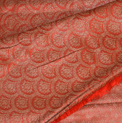 Georgette tussar red saree with full jari work and boarder