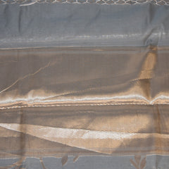 semi Silk Cotton Ash saree with jari boarder