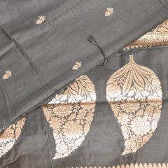 Semi Silk Cotton Black saree with jari Boarder