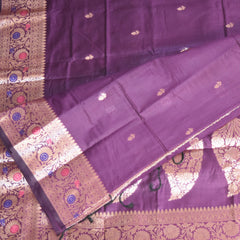 Semi silk Purple saree with jari boarder