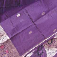 Semi silk Purple saree with jari boarder