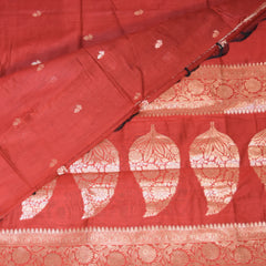 Semi Silk Cotton Maroon saree with jari boarder
