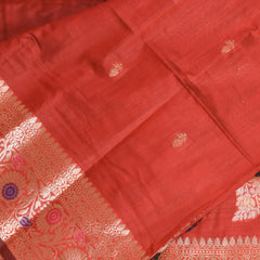 Semi Silk Cotton Maroon saree with jari boarder