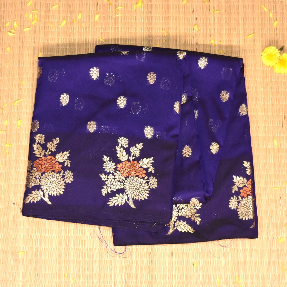 Semi Silk Blue saree with Jari boarder