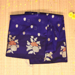 Semi Silk Blue saree with Jari boarder