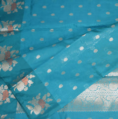Semi Silk Rama green saree with jari boarder