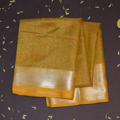 Semi Silk yellow saree with jari boarder