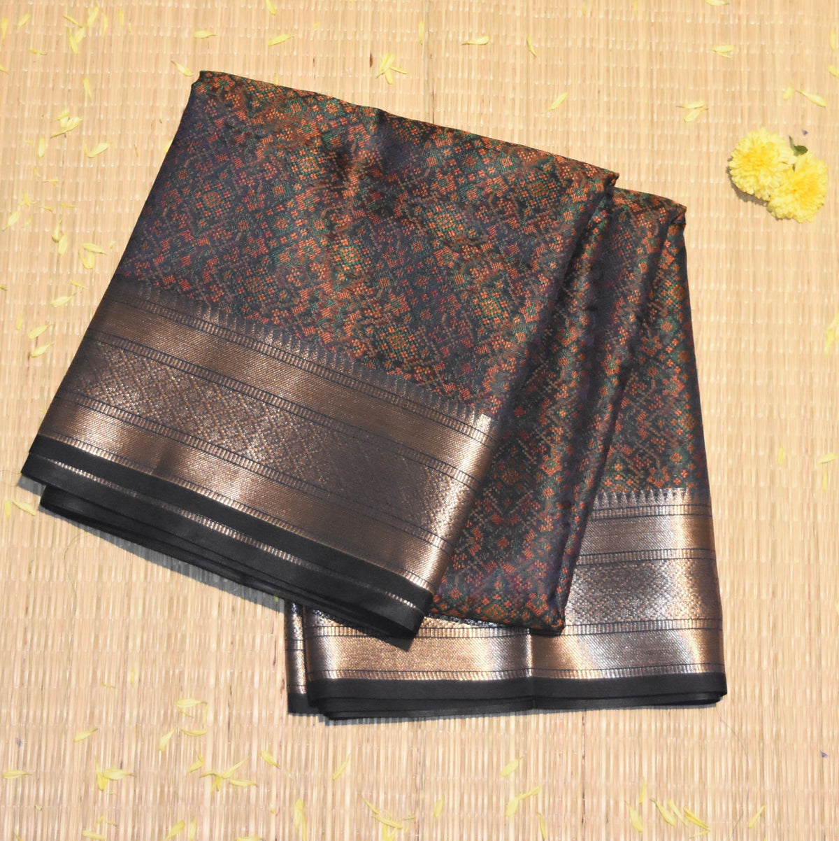 Semi Silk Blue Saree with jari boarder