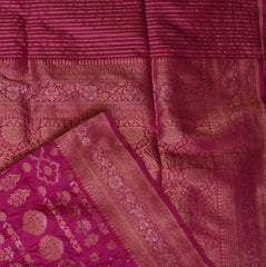 Banarasi Pink Saree With Jari Boarder with Blouse