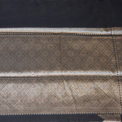 Semi Silk Cotton Black saree with jari boarder