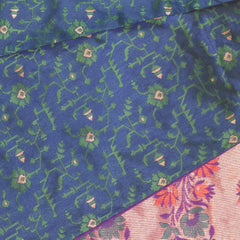 Art silk Benarasi navy blue saree with paithani boarder