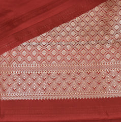 Benarasi crepe silk red saree with bird motifs