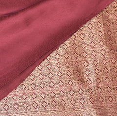 Benarasi Crepe Silk pastel maroon with flower motifs