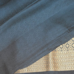 Benarasi Crepe Silk pigeon blue with flower motifs