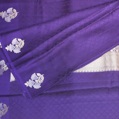 Benarasi Crepe Silk purple saree with flower motifs