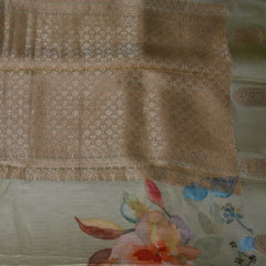 Mashroo silk light green saree with jari boarder